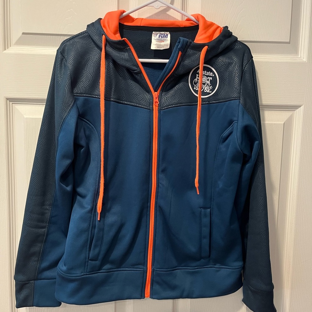 Hot Chocolate Race Blue and Orange Zip-Up Hoodie-unisex